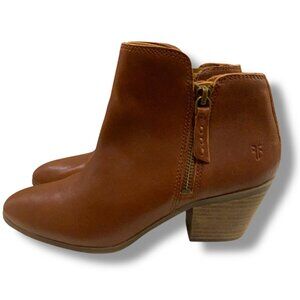 Frye‎ Women’s Double Zip Judith Ankle Boots Whisky Brown Sz 6.5 Boho
